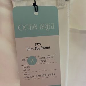 Cabi slim boyfriend white jeans size 2